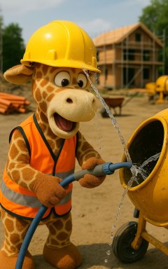 Sammy op de bouwplaats