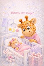 Kaart Hoera een zusje! m-m