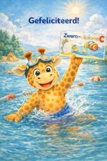 Kaart Gefeliciteerd zwemdiploma C jongen