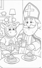 Kleurplaat Sammy en Sinterklaas