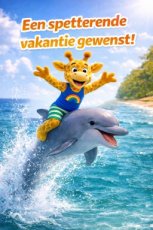 Kaart Een spetterende vakantie gewenst! dolfijn