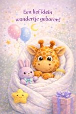 Kaart Een lief klein wondertje geboren!