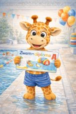 Kaart Gefeliciteerd zwemdiploma A jongen