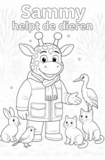 Kleurplaat Sammy helpt de dieren Kleurplaat Sammy helpt de dieren