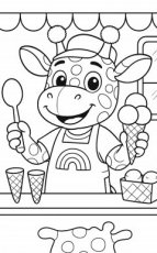 Kleurplaat Sammy in de ijswinkel