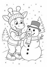 Kleurplaat Sammy in de winter