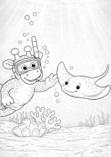 Kleurplaat Sammy onder water